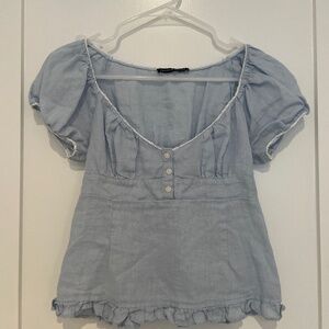 Brandy Melville Light Blue Babydoll Top